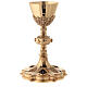 Chalice and paten Molina with fire enameled medallions in Gothic style made of gold 925 solid sterling silver s2