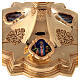 Chalice and paten Molina with fire enameled medallions in Gothic style made of gold 925 solid sterling silver s7