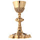 Chalice and paten Molina with fire enameled medallions in Gothic style made of gold 925 solid sterling silver s13