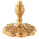 Chalice paten and ciborium Florentine style with grapes and passion flower in gold brass s6
