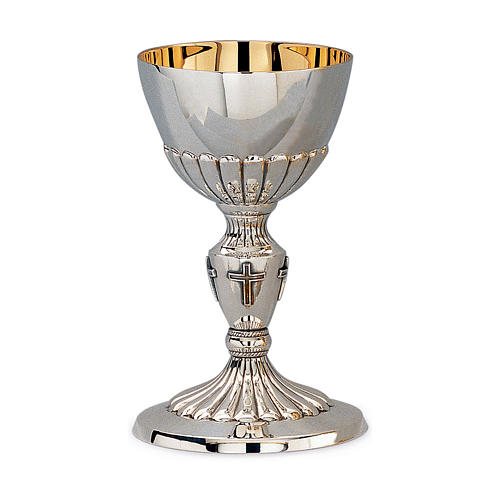 Chalice and paten in Florentine style with decorations on 925 solid sterling silver cup 1