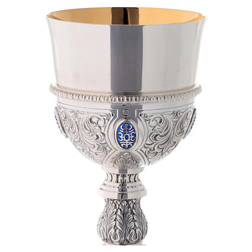 Chalice paten and ciborium in<br>Plateresque style Molina in 925 solid sterling silver decorated with cabochons 4