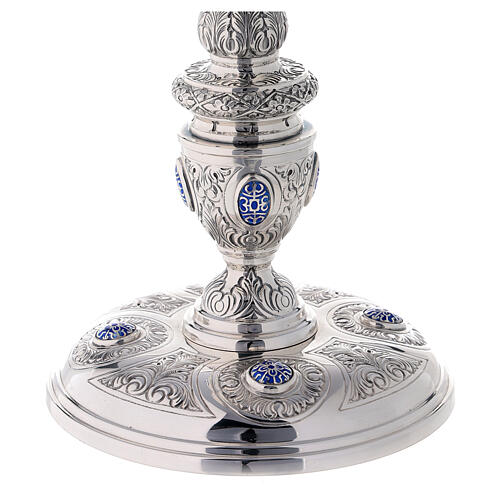Chalice paten and ciborium in<br>Plateresque style Molina in 925 solid sterling silver decorated with cabochons 5