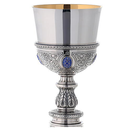 Plateresque chalice Molina in 925 sterling silver decorated with cabochons 2