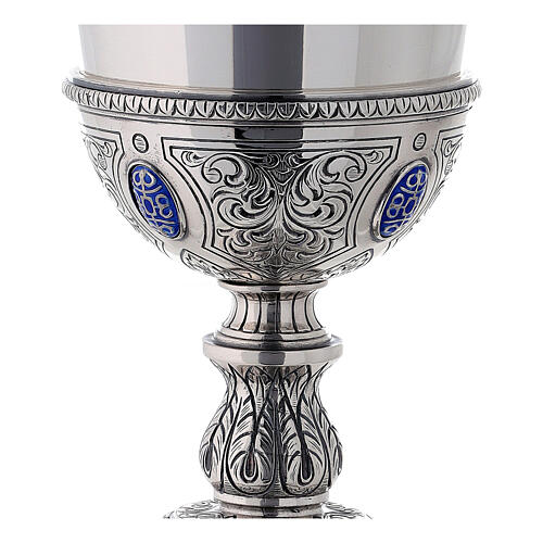 Plateresque chalice Molina in 925 sterling silver decorated with cabochons 5