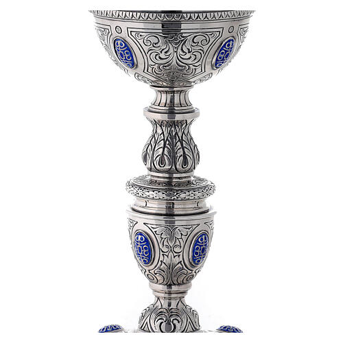 Plateresque chalice Molina in 925 sterling silver decorated with cabochons 3