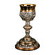 Chalice, paten and ciborium for offertory Molina in two-tone Baroque style with 925 sterling silver cup s1