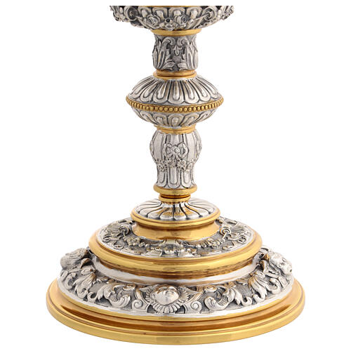 Calice ciboire patène ciboire eucharistique Molina baroque bicolore coupe argent 925 10