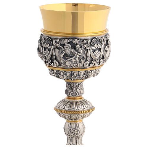 Chalice, paten and ciborium for offertory Molina in two-tone Baroque style with 925 sterling silver cup 7