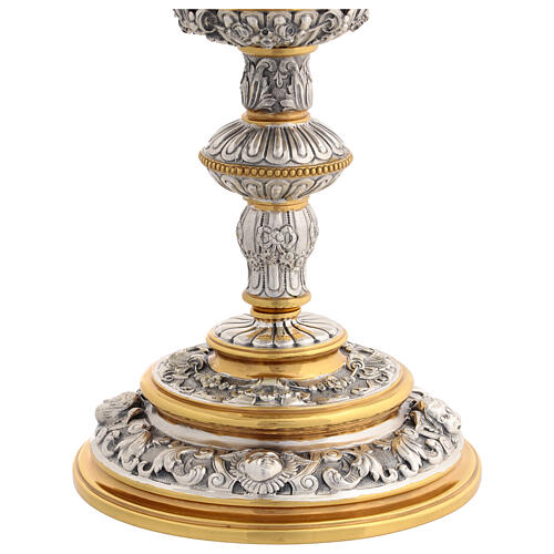 Chalice, paten and ciborium for offertory Molina in two-tone Baroque style with 925 sterling silver cup 10