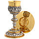 Chalice, paten and ciborium for offertory Molina in two-tone Baroque style with 925 sterling silver cup s1