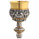 Chalice, paten and ciborium for offertory Molina in two-tone Baroque style with 925 sterling silver cup s2