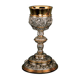 Chalice, paten and ciborium Molina in Baroque style in two tone in 925 solid sterling silver