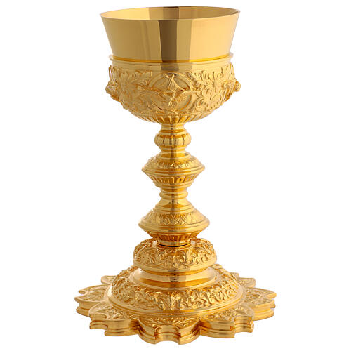 Chalice and paten Molina with star base, cup is in gold 925 sterling silver 2