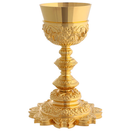 Chalice and paten Molina with star base, cup is in gold 925 sterling silver 7