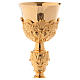 Chalice paten and ciborium in Baroque style with Evangelists medallions in gold brass s3