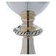 Classic chalice and paten Molina with stringcourse in silver brass s3