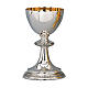 Chalice and paten Molina in classic style with stringcourse and cup in 925 sterling silver s1