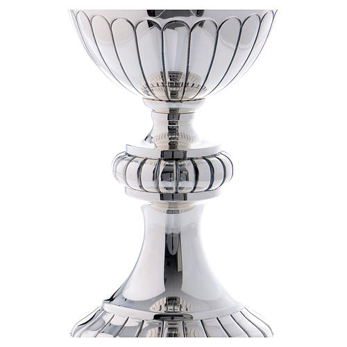Silver brass chalice and paten Molina with traditional repoussage in silver brass 2