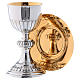 Silver brass chalice and paten Molina with traditional repoussage in silver brass s1