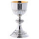 Silver brass chalice and paten Molina with traditional repoussage in silver brass s4