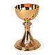 Chalice and paten Molina in classic style with crown of thorns in golden brass s1