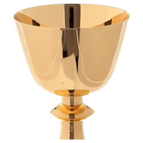 Chalice, paten and ciborium Molina in classic style with base and cross in silver brass 3
