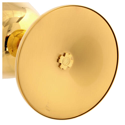 Chalice, paten and ciborium Molina in classic style with base and cross in golden brass 7