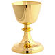 Chalice, paten and ciborium Molina in classic style with base and cross in golden brass s3