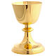 Chalice, paten and ciborium Molina in classic style with base and cross in golden brass s5