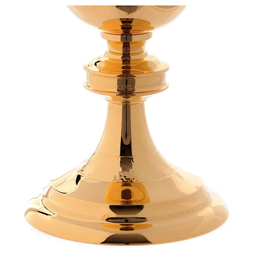 Chalice, paten and ciborium Molina in classic style hammered by hand in golden brass 3