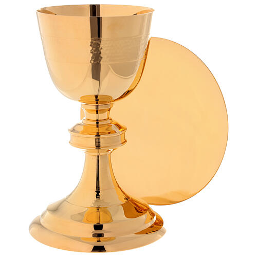 Chalice, paten and ciborium Molina in classic style hammered by hand in gold 925 solid sterling silver 1