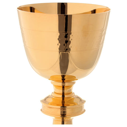Chalice, paten and ciborium Molina in classic style hammered by hand in gold 925 solid sterling silver 2