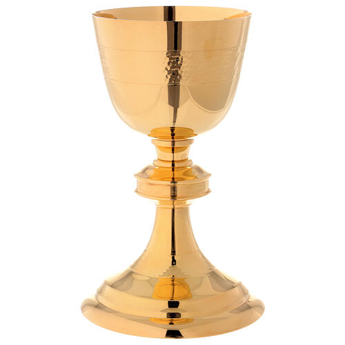 Chalice, paten and ciborium Molina in classic style hammered by hand in gold 925 solid sterling silver 5