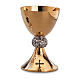 Chalice and paten Molina in classic style with green enameled details in silver brass s1