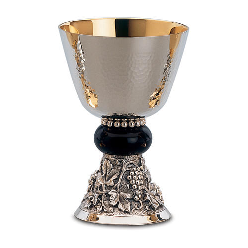 Calice e Patena Molina Classico collare di perle e uva con coppa argento 925 1