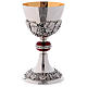 Calice Patena e Pisside Molina Classico nodo rosso e uva coppa argento 925 s4