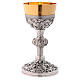 Chalice and paten Molina classic style with bas relief and medallions in silver brass s4
