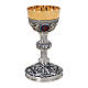 Chalice and paten Molina classic style with bas relief ,medallions and cup in 925 sterling silver s1