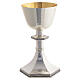 Chalice, paten and ciborium Molina classic style with blue enameled cross in silver brass s9