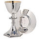 Chalice and paten Molina classic style in English with blue enameled cross and 925 sterling silver cup s5