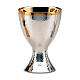 Chalice and paten Molina in contemporary style with shiny finish in silver brass s1