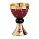 Chalice, paten and ciborium Molina in golden brass with drops of blood design contemporary style s1