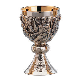 Chalice and paten Molina contemporary style with the four evangelists in 925 solid sterling silver