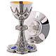 Chalice, paten and ciborium for offertory Molina with Gothic decoration and medallions in 925 solid sterling silver s3