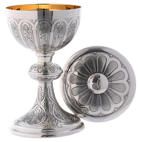 Apostles and Evangelists sterling silver chalice, paten and ciborium Molina 5