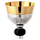 Chalice, paten, ciborium and offertory paten Molina in green agate with grapes and vines in 925 solid sterling silver s3