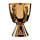 Sterling silver chalice, paten and ciborium with Alpha Omega in modern style, gold-plated, Molina s1