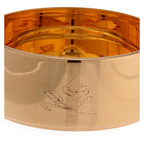 Pisside Molina uva e grano finitura brillante in ottone dorato con coperchio