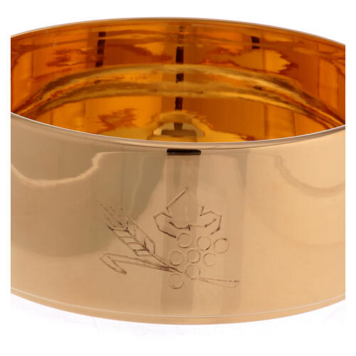 Pisside Molina uva e grano finitura brillante in ottone dorato con coperchio 2